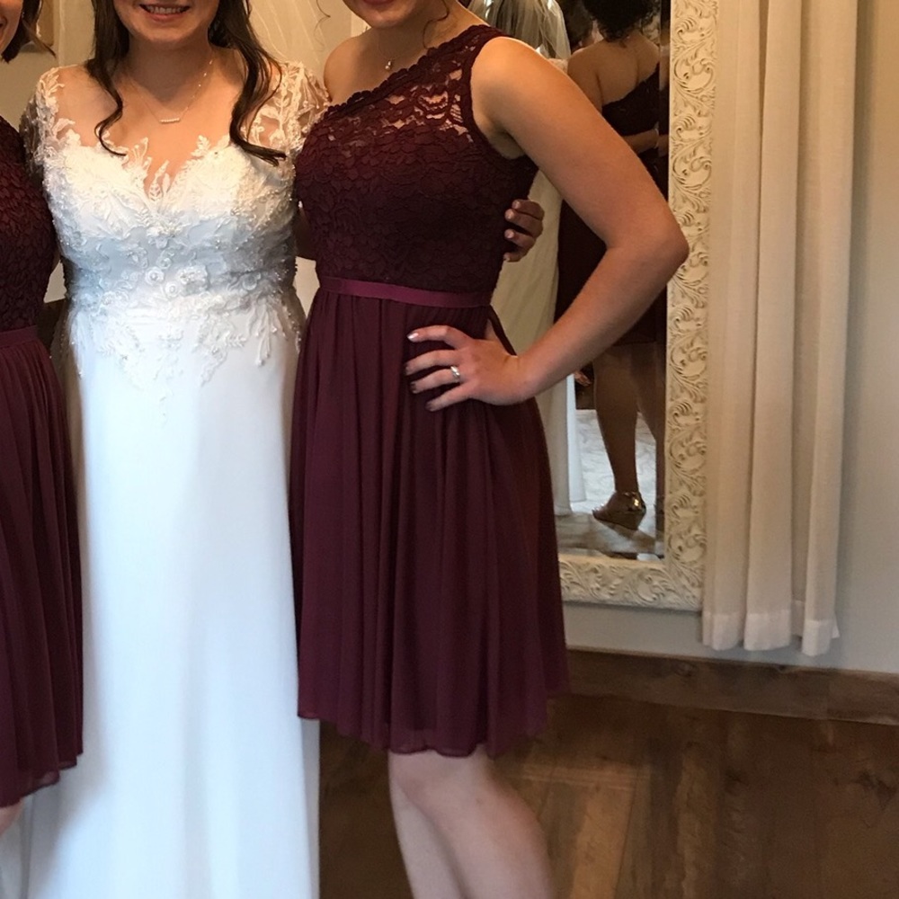 David’s Bridal size 6 Wine dress